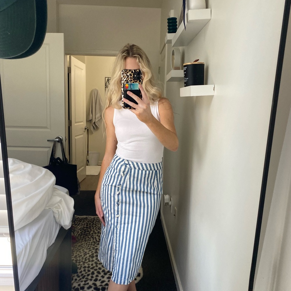 Striped Blue and White Skirt